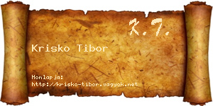 Krisko Tibor névjegykártya